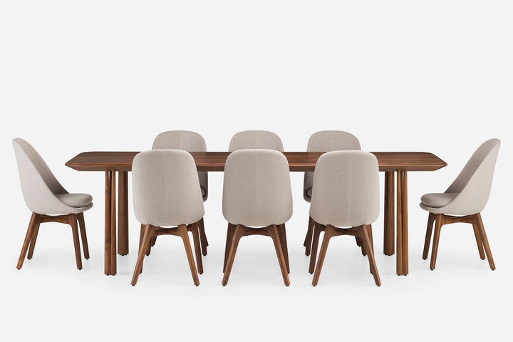 DANISH OILED WALNUT (MODEL: L + SOLO CHAIR IN CODA 2 232)