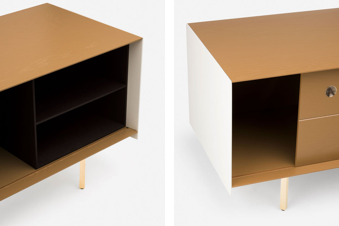 OCHRE PAINTED ASH & BONE GLOSS HDF