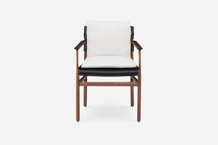 DANISH OILED WALNUT & BLACK LEATHER & ECRITURE 0210 FABRIC