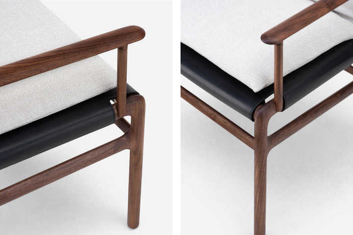 DANISH OILED WALNUT & BLACK LEATHER & ECRITURE 0210 FABRIC