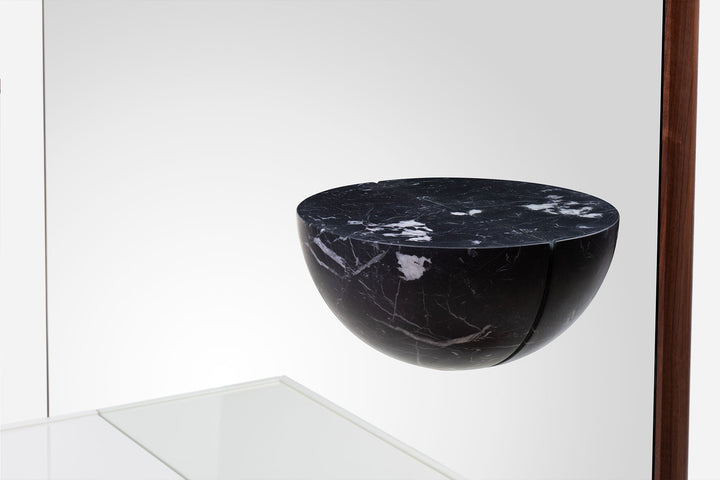 DANISH OILED WALNUT & WHITE GLOSS LACQUER & BLACK MARQUINA MARBLE