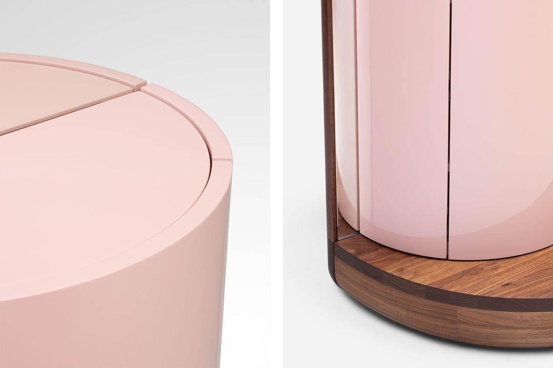 DANISH OILED WALNUT & DUSTY ROSE GLOSS LACQUER 