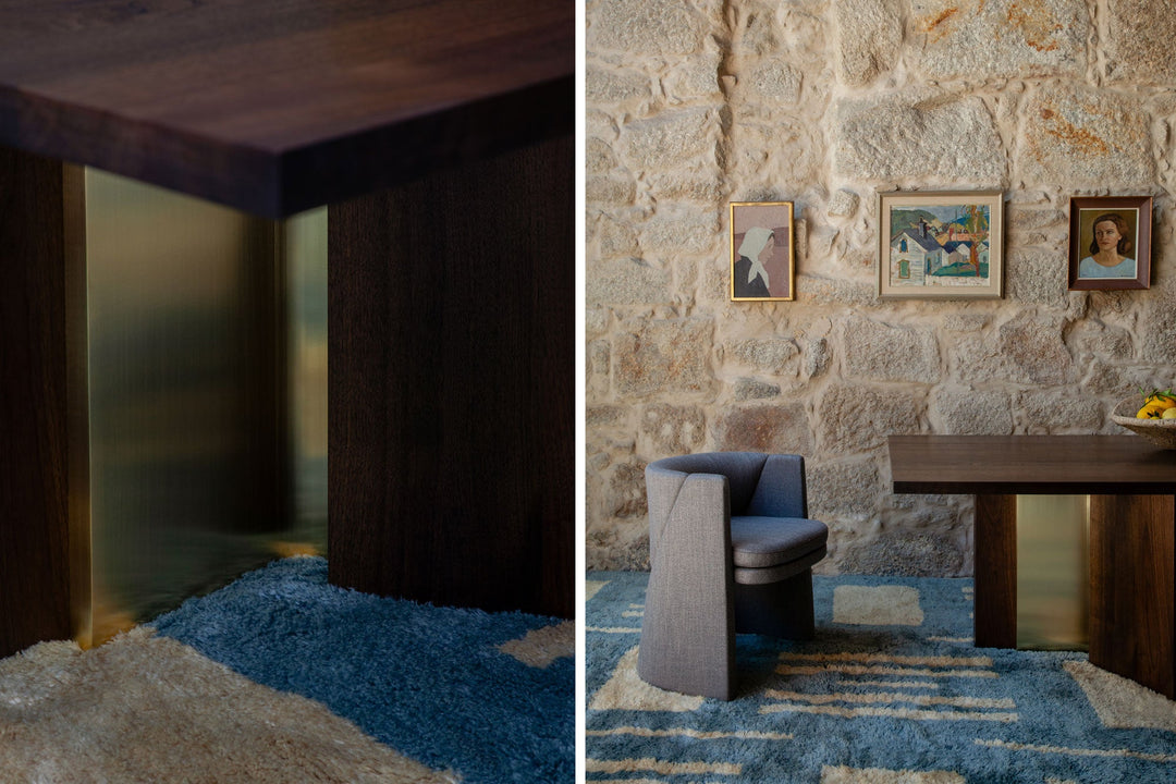 IZAR DINING TABLE WITH BRASS