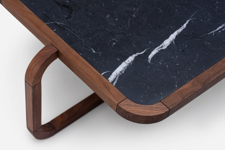 DANISH OILED WALNUT & BLACK MARQUINA MARBLE (MODEL: GM)