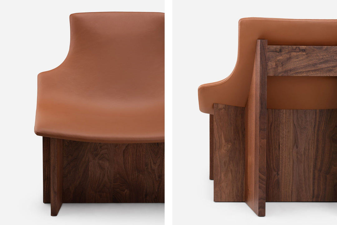 DANISH OILED WALNUT & BROWN NATURAL GRAIN LEATHER