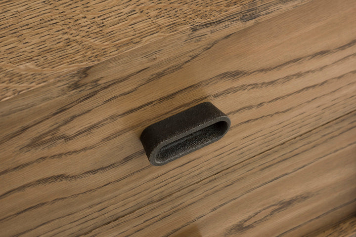 BLACK OILED OAK & CAST IRON