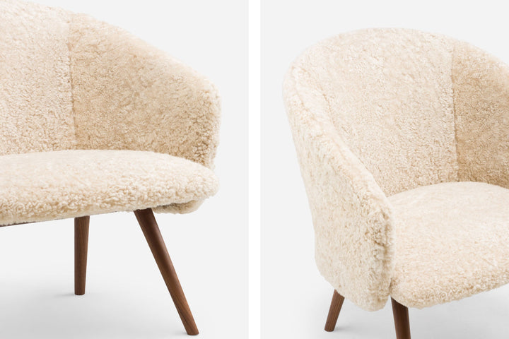 DANISH OILED WALNUT & MOHAWI CURLY WOOL SHEEPSKIN