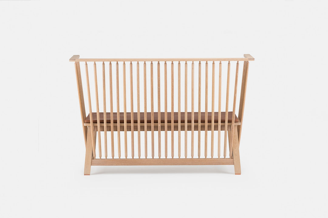 WHITE OILED OAK  (+ OPTIONAL SEAT PAD IN BROWN NATURAL GRAIN LEATHER) (MODEL: 451)