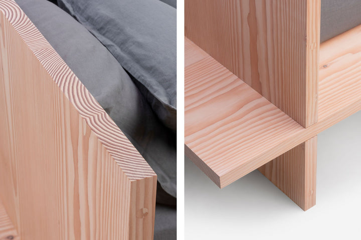 WHITE OILED DOUGLAS FIR (MODEL: S + EU KING MATTRESS)