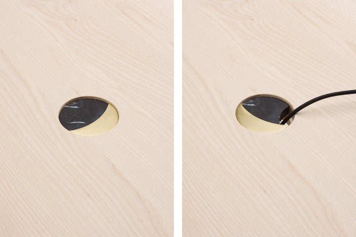 WHITE OILED ASH & BRUSHED BRASS & BLACK MARQUINA MARBLE