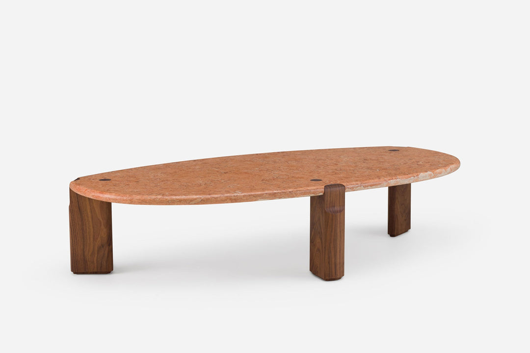 ROSA NEGRAIS MARBLE & DANISH OILED WALNUT (MODEL: LFM, H 35 CM)