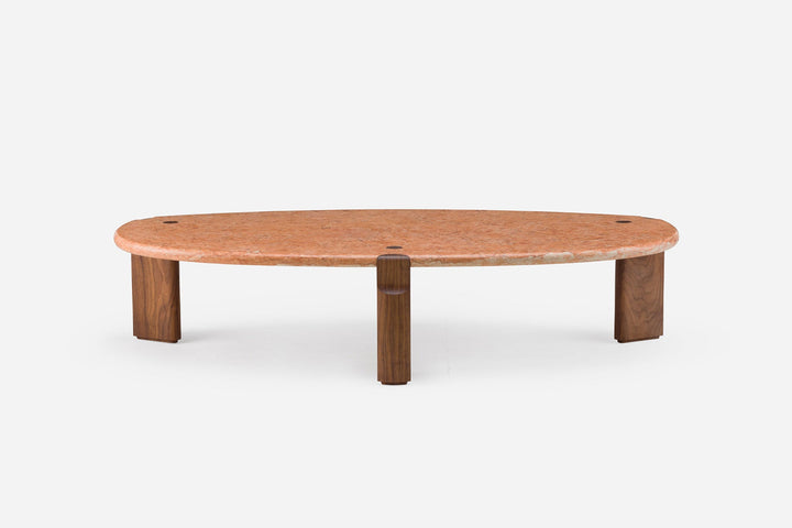 ROSA NEGRAIS MARBLE & DANISH OILED WALNUT (MODEL: LFM, H 35 CM)