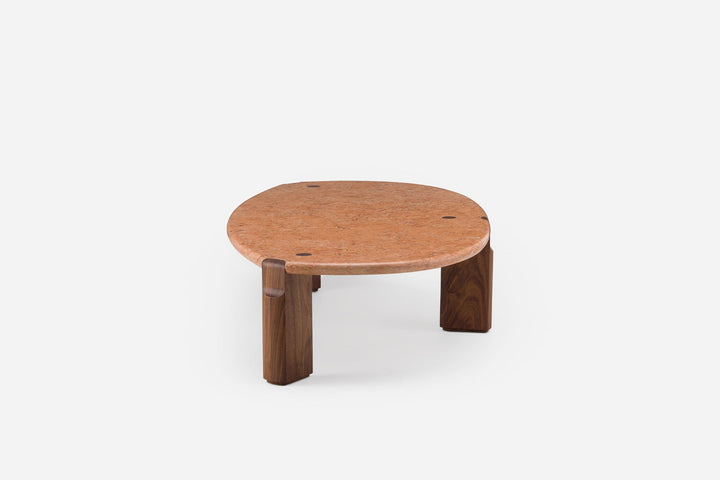 ROSA NEGRAIS MARBLE & DANISH OILED WALNUT (MODEL: LFM, H 35 CM)