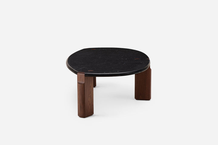 BLACK MARQUINA MARBLE & DANISH OILED WALNUT (MODEL: LFM, H 35 CM)