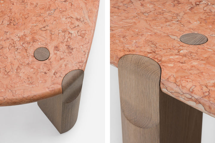 ROSA NEGRAIS MARBLE & OXIDISED OAK (MODEL: LFM, H 35 CM)