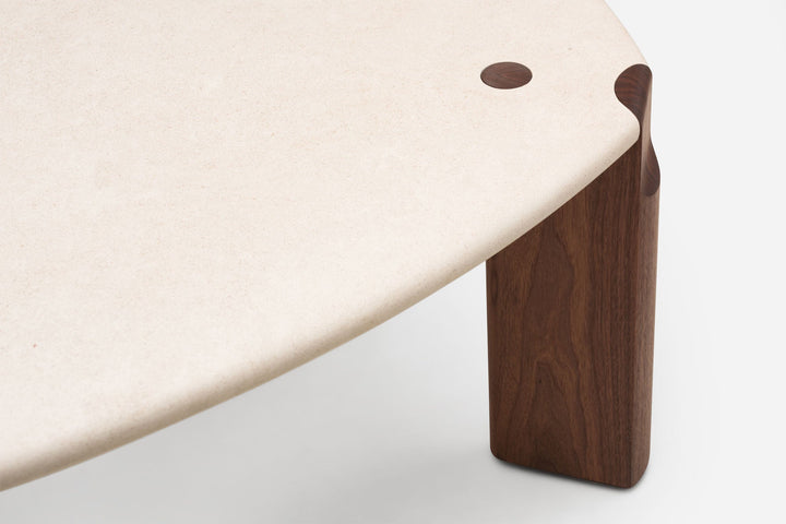 ATAIJA CREME LIMESTONE & DANISH OILED WALNUT (MODEL: MJM, H 45 CM)