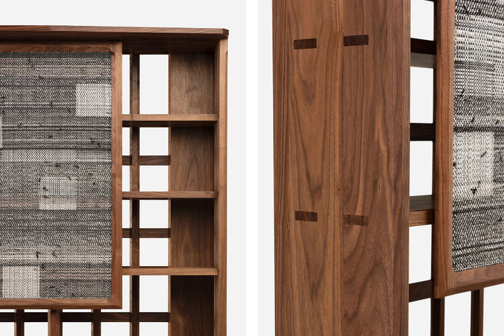 DANISH OILED WALNUT & GREY CERAMIC & CATARINA RICCABONA PANELS (MODEL: LFN)