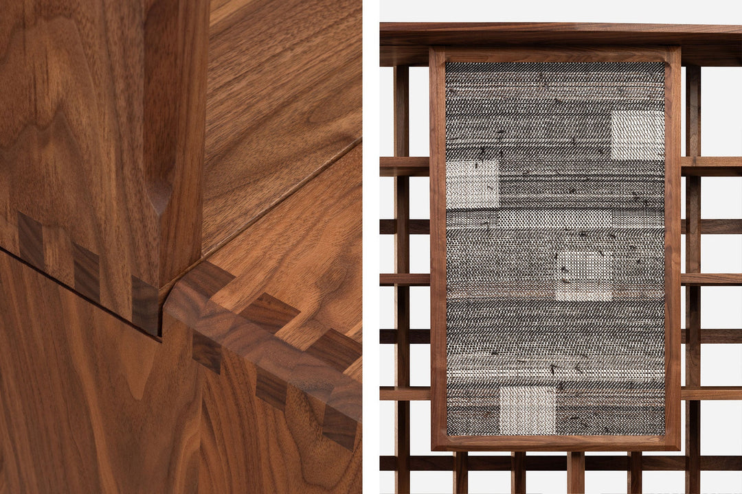 DANISH OILED WALNUT & GREY CERAMIC & CATARINA RICCABONA PANELS (MODEL: LFN)