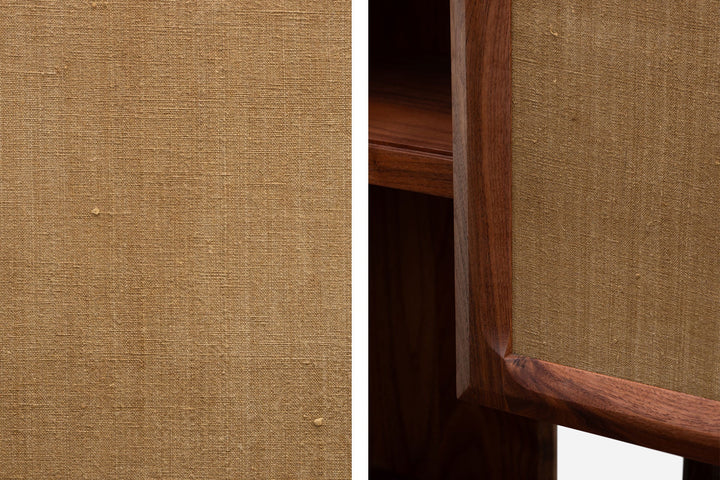 DANISH OILED WALNUT & OCHRE FLORES TEXTILE LINEN (MODEL: LF)
