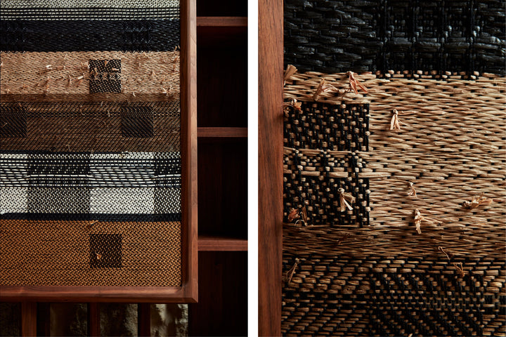 DANISH OILED WALNUT & GREY CERAMIC & CATARINA RICCABONA PANEL (MODEL: MFN)