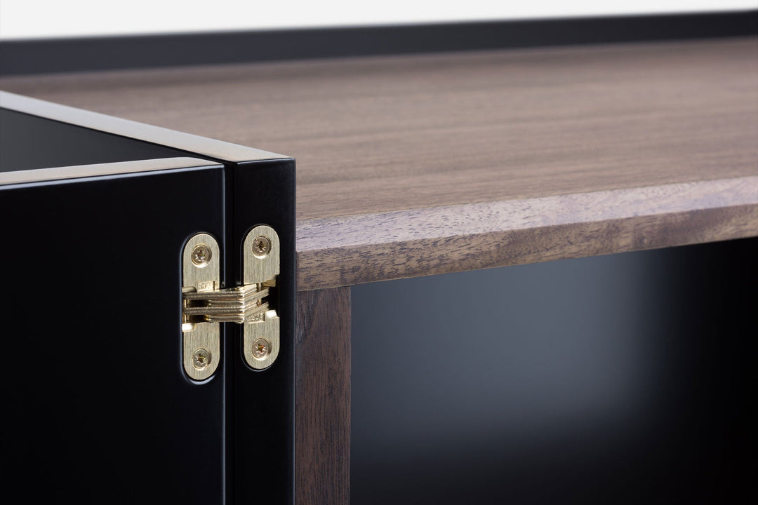 BLACK OILED WALNUT & BLACK GLOSS HDF & BRUSHED BRASS