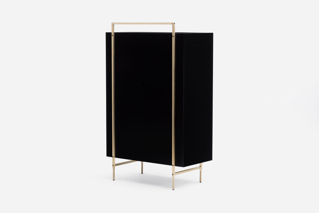 BLACK OILED WALNUT & BLACK GLOSS HDF & BRUSHED BRASS