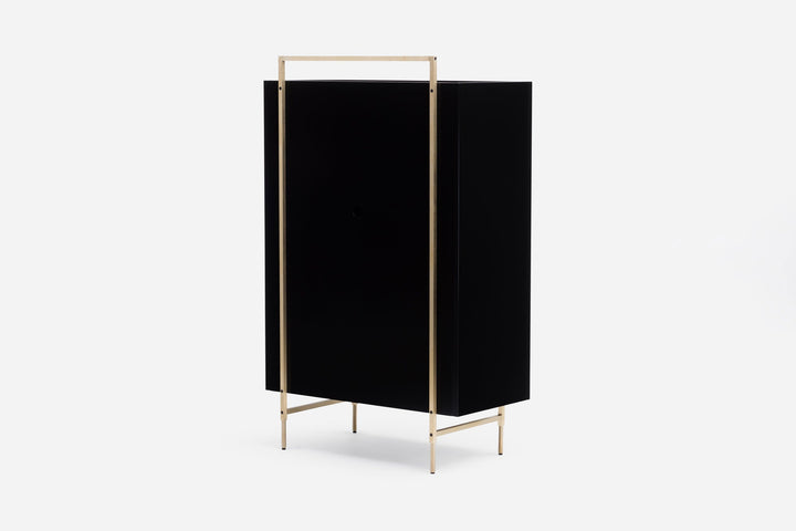 BLACK OILED WALNUT & BLACK GLOSS HDF & BRUSHED BRASS