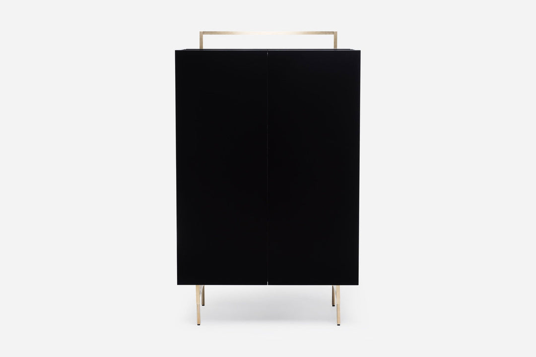 BLACK OILED WALNUT & BLACK GLOSS HDF & BRUSHED BRASS