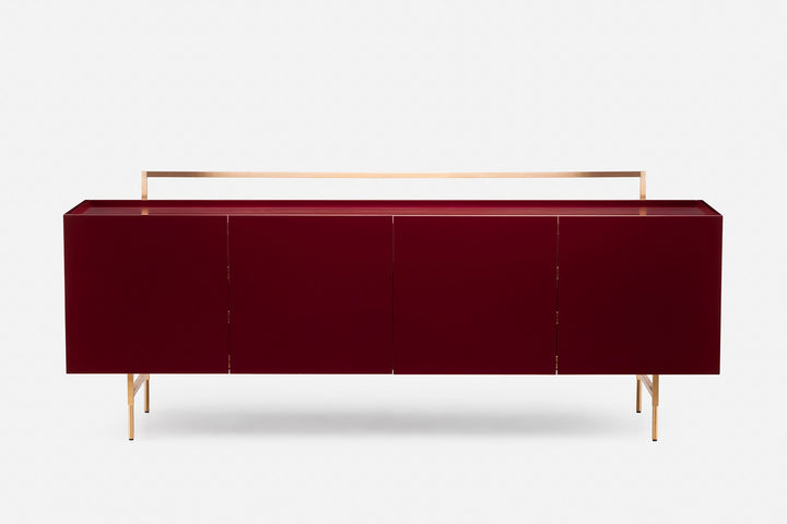 BORDEAUX PAINTED ASH & BORDEAUX GLOSS HDF & BRUSHED BRASS