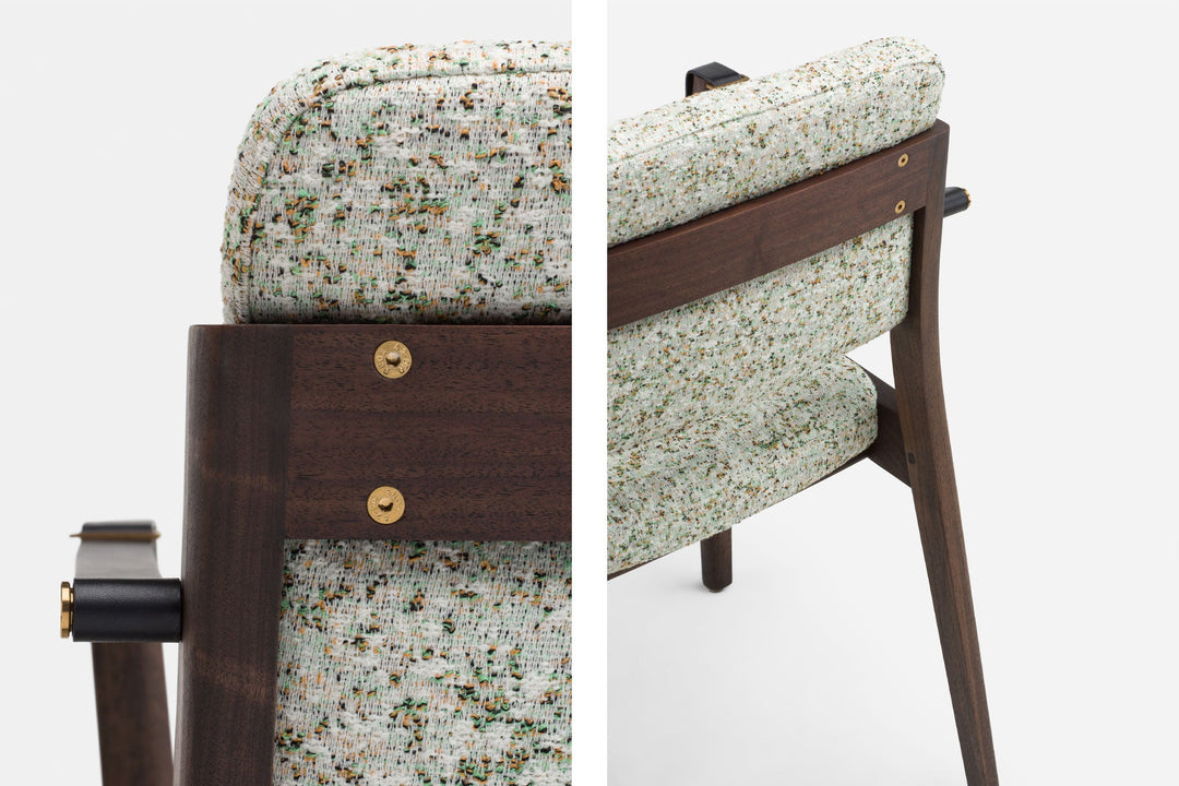 BLACK OILED WALNUT & ATOM 124 & BLACK LEATHER STRAPS