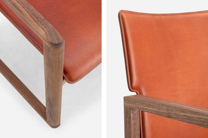 DANISH OILED WALNUT & DARK TAN LEATHER