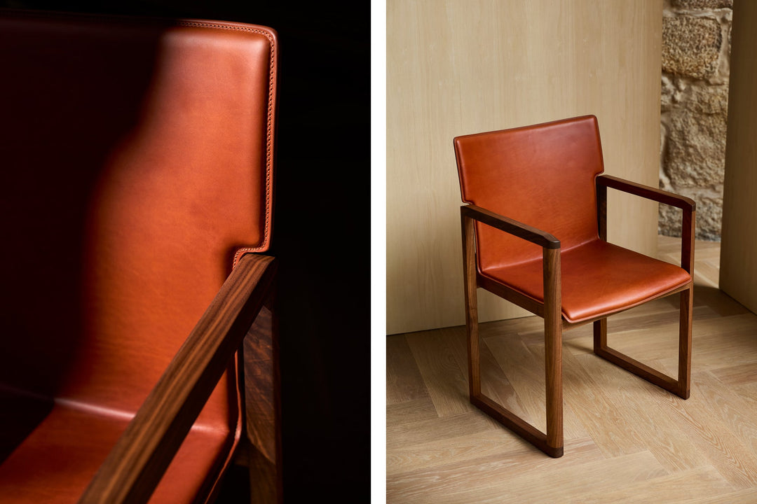 DANISH OILED WALNUT & DARK TAN LEATHER