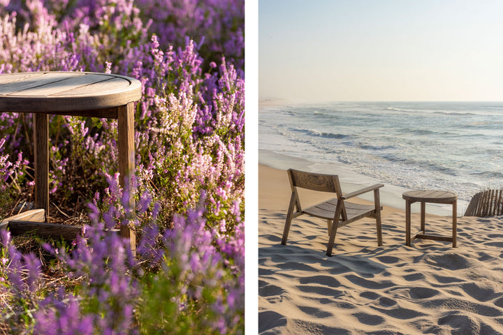 BLACK OILED EUROPEAN OAK (+ 98.6°F OUTDOOR ONE ARMED LOUNGE CHAIR)