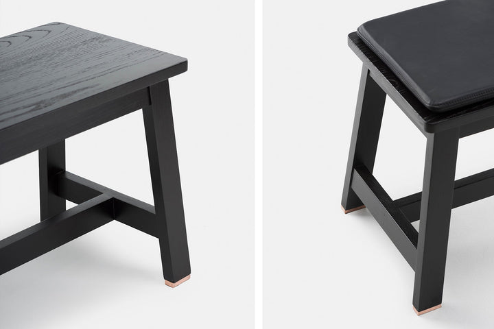 BLACK PAINTED ASH (+ OPTIONAL SEAT PAD IN BLACK NATURAL GRAIN LEATHER)