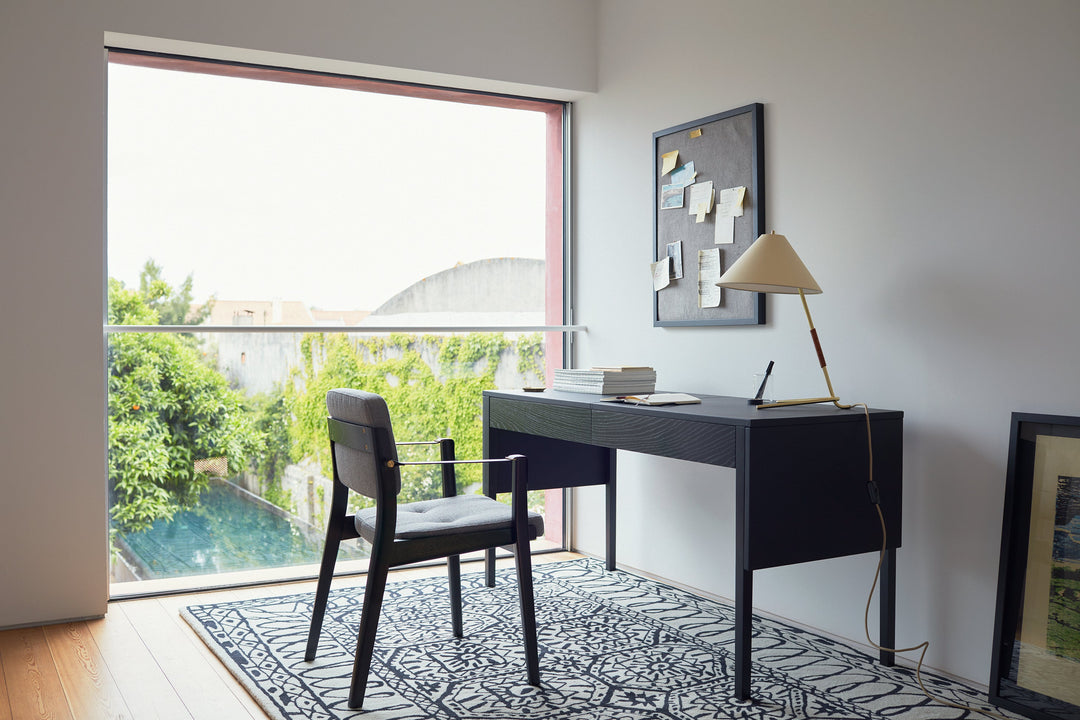 BLACK PAINTED ASH & SUNNIVA 2 242 & BLACK LEATHER STRAPS (+ DRAPE DESK)