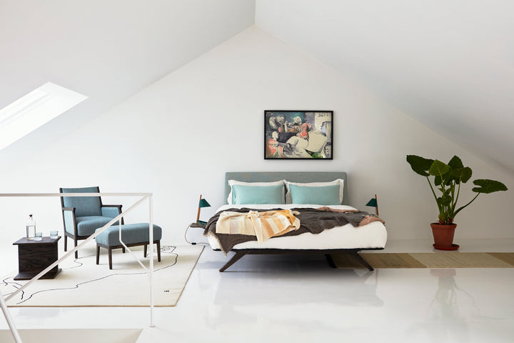 BLACK OILED ASH & SUNNIVA 2 152 (+ MIRA OTTOMAN, I-BEAM SIDE TABLE AND HEPBURN BED)