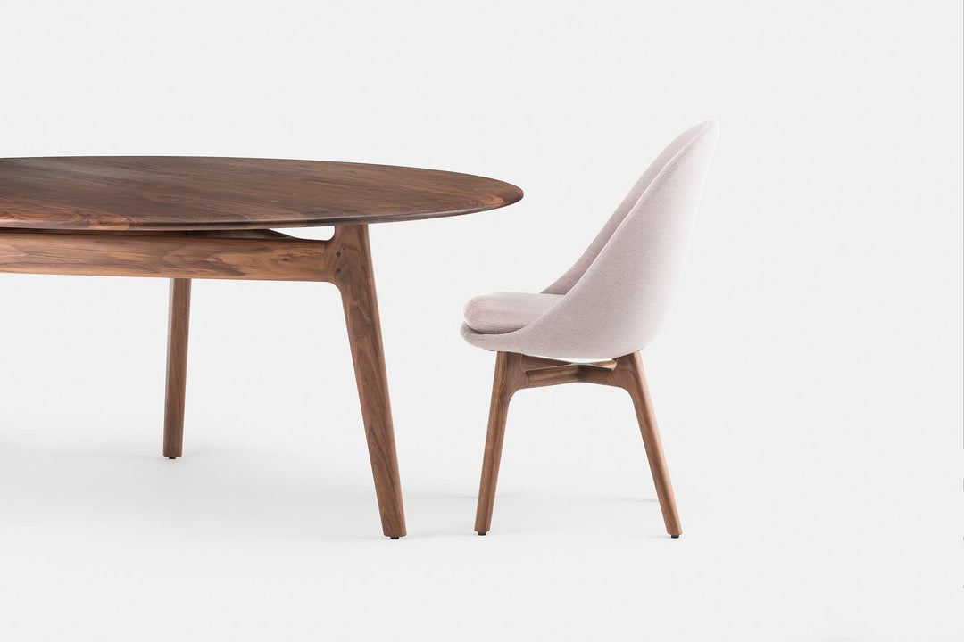 DANISH OILED WALNUT (MODEL: LR + SOLO DINING CHAIR)