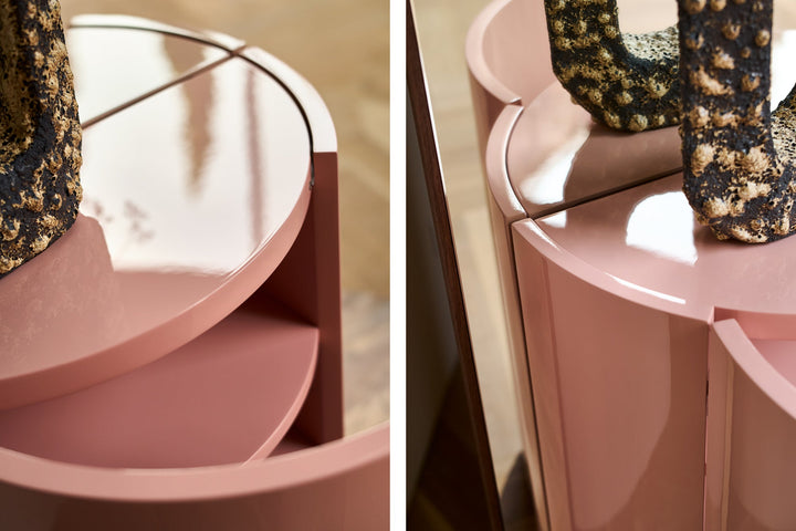 DANISH OILED WALNUT & DUSTY ROSE GLOSS LACQUER 